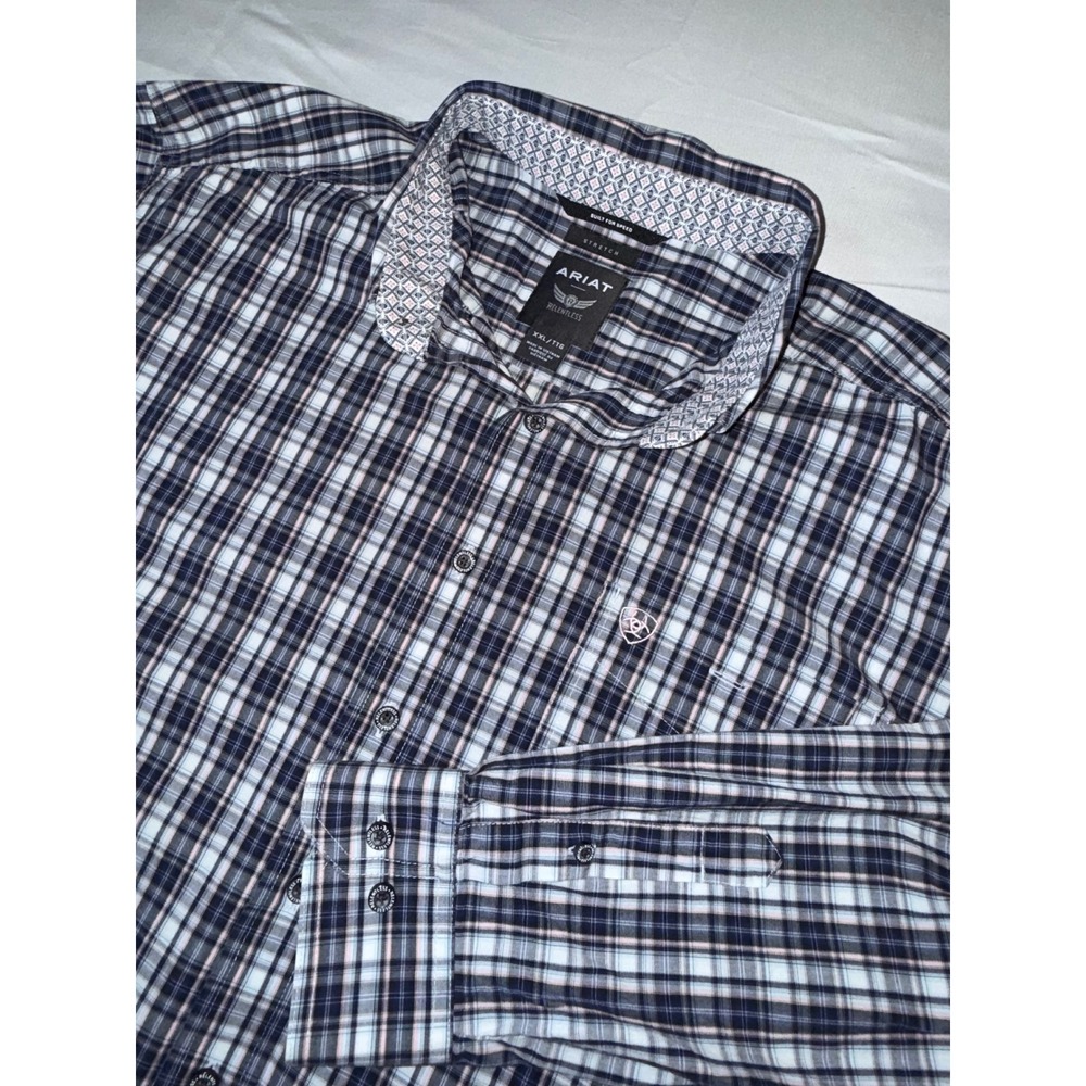 Ariat Relentless XXL Plaid Stretch Button Down Shirt Built For Speed Western